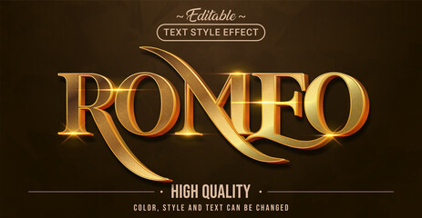 Fototapete - Editable text style effect - Romeo text style theme.