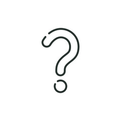 Question mark line icon. Simple outline style. Sign, pictogram, web, faq, help, graphic design, ask, label, support concept. Vector illustration isolated on white background. Thin stroke EPS 10.