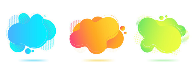fluid abstract vector banners. set of geometric liquid forms. gradient elements for flyer, brochure 