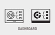 © lovemask - Dashboarding visualization icon on white background. Vector illustration.