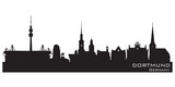 Fototapeta Miasta - Dortmund Germany  city skyline vector silhouette
