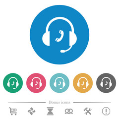 Sticker - Call customer service flat round icons