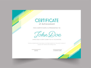 Wall Mural - Abstract Certificate Of Achievement Template On Gray Background.