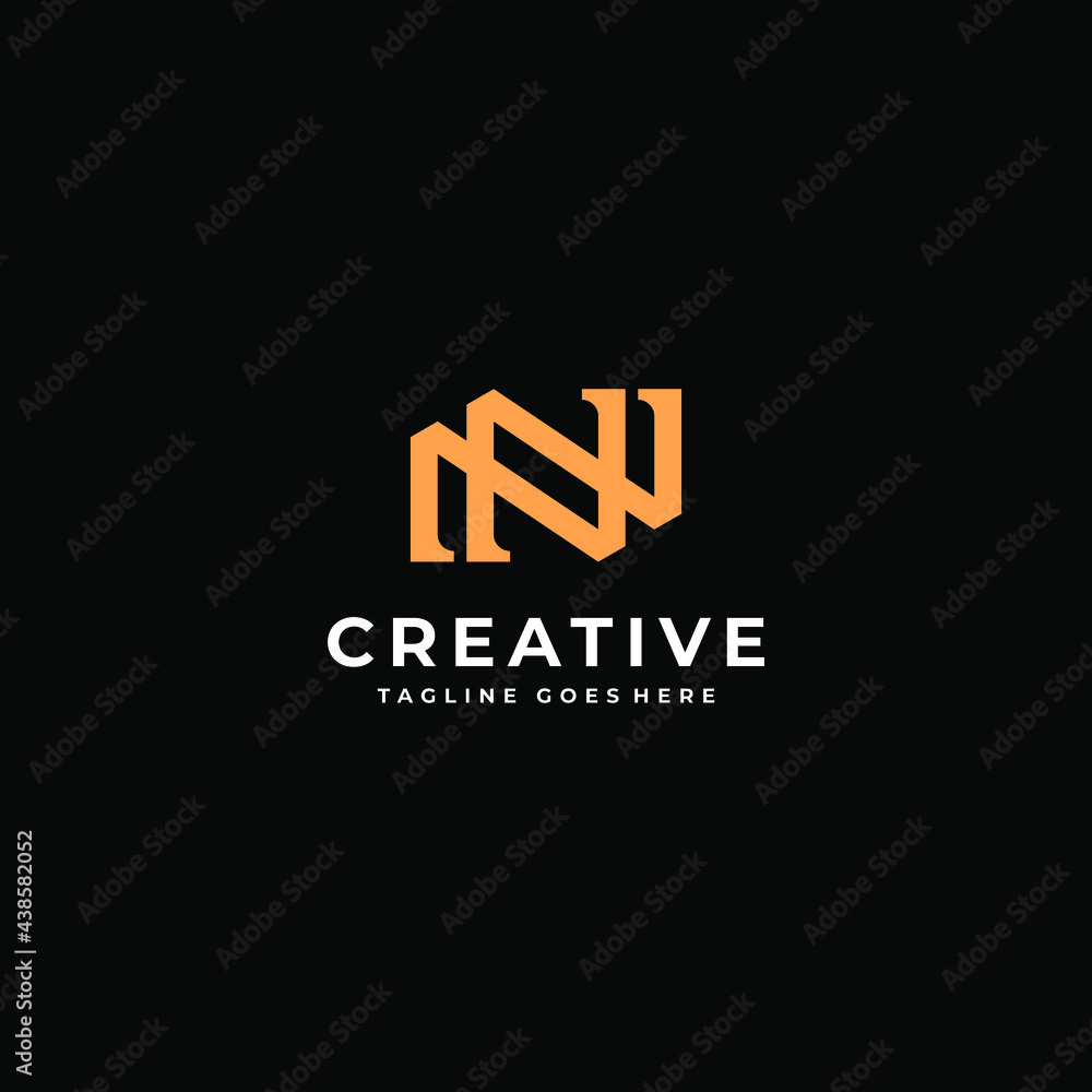 simple n letter monogram logo Stock Vector | Adobe Stock