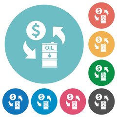 Sticker - Dollar oil exchange flat round icons