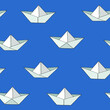 © Kseniia - Origami ship seamless background