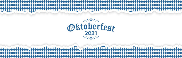 Wall Mural - Oktoberfest 2021 background with ripped paper