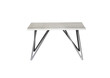 wooden table with metal legs on white background. Interior element