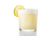 Pisco sour cocktail isolated on white background. Traditional peruvian cocktail	