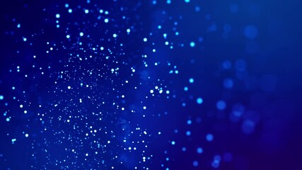 Wall Mural - magic blue glowing particles flow in viscous liquid and bright glisten. science fiction. 4k 3d sci-f