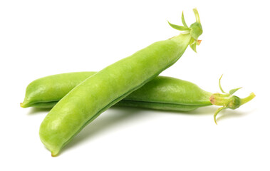 Fresh peas on white background