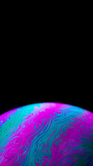 Wall Mural - Bubble abstract. Globe planet earth in galaxy universe space with sun on black background. Comet, asteroid, meteorite in fantasy galaxy.