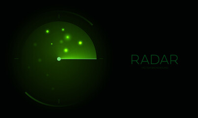 Poster - Radar Screen. Hud display. Vector Radar interface on dark background.