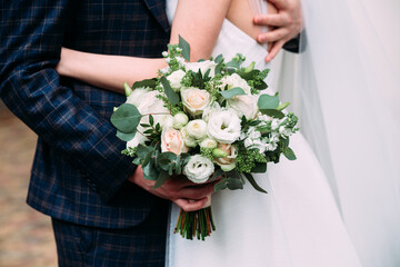 Wall Mural - Bridal bouquet in pastel colors