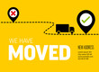 We are moving minimalistic yellow flyer template