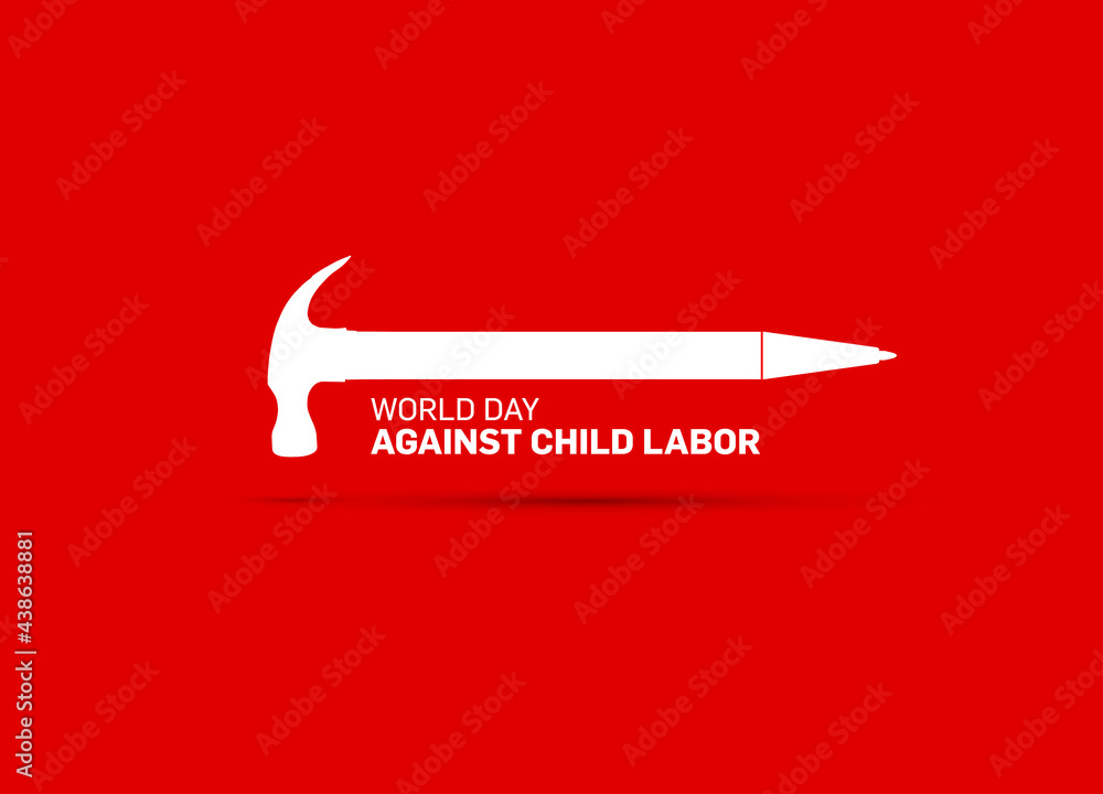 World Day Against Child Labor day concept vector illustration. - obrazy, fototapety, plakaty 