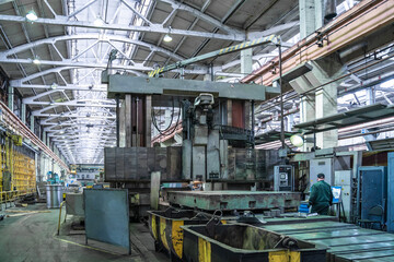 Wall Mural - Metalworking factory. Workshop machine tools for metal processing. Heavy industry.