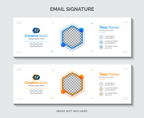 Wall Mural - Company business email signature template or email footer design Premium Vector