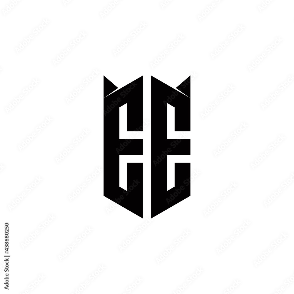 EE Logo monogram with shield shape designs template Stock Vector ...