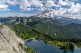 Fototapeta Góry - Amazing Grand Vista and view of Mount Rainier from Tolmie Peak of the Pacific Northwest