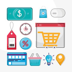 Wall Mural - ecommerce icon collection