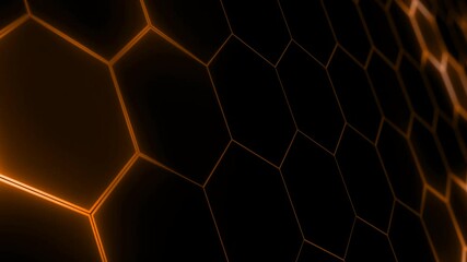 Abstract futuristic hexagon mesh with light effects. Can be used as a background for presentations, news, online media. Looped
