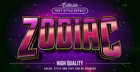 Editable text style effect - Zodiac text style theme.