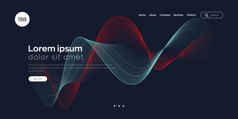 Wall Mural - landing page. web header vector line background for website, banner, template.