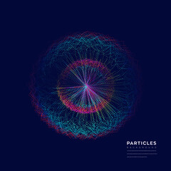 Wall Mural - abstract particle background with retina, wave graphic element, technology and big data vector illus