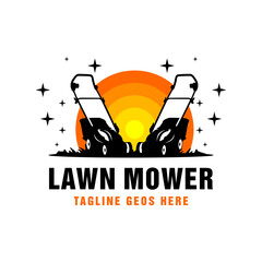 Wall Mural - garden lawn mower logo