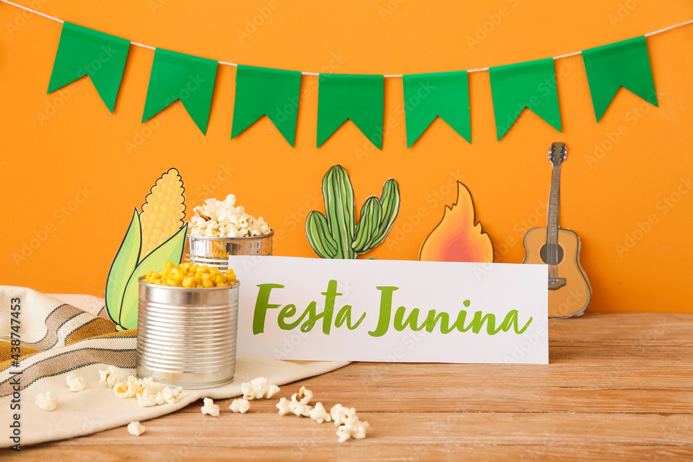 Festive composition for Festa Junina (June Festival) on table