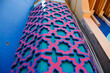 buildings with colorful Islamic patterns