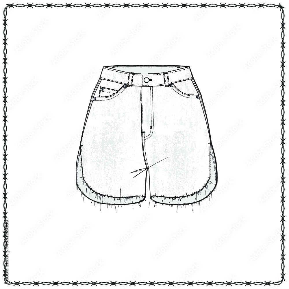 Editable fashion garment flat sketch for creating new designs mockup ...