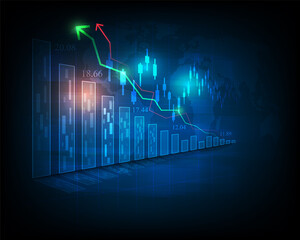 stock market and currency exchange illustration