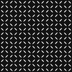 Poster - White four petals and black background. Seamless diagonal shapes.