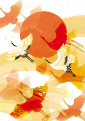 Naklejka fuji ptak słońce japonia ryba