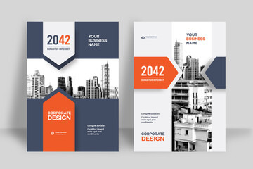 Wall Mural - city background business book cover design template