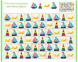 © Ирина Меркулова - Logic game for children. Divide and circle the groups with the objects shown at the top