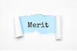 Concept of merit tricks. Uncovered unrolled beige torn paper and search engine optimization abbreviation.