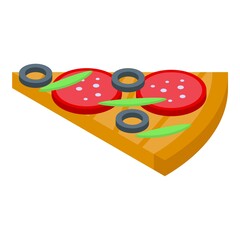 Sticker - Slice of pizza icon. Isometric of Slice of pizza vector icon for web design isolated on white background