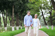 © eastfenceimage - Happy old couple walking in the park