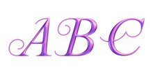 3d Alphabet, Uppercase Pink Letters A B C