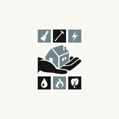 Wall Mural - home improvement design logo icon