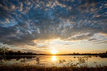 Poster - Beautiful cloud and sky on sunset landscape.