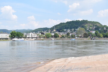 Canvas Print - Blick über den Rhein auf Linz