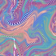 Psychedelic Optical Illusion. Seamless Texture, Digital Wallpaper. Hypnotic Surreal Abstract Background. Illustration. 