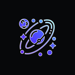 Astronomy blue gradient vector icon