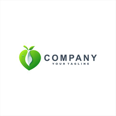 Wall Mural - apple green gradient logo design