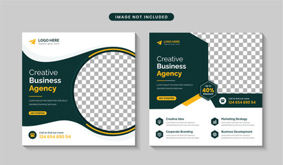 Creative business agency social media post or web banner design template premium vector