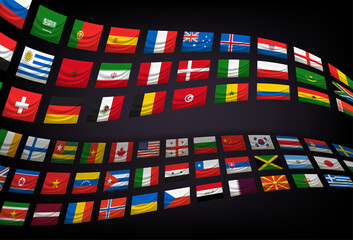 Fototapete - World countries flags vector concept